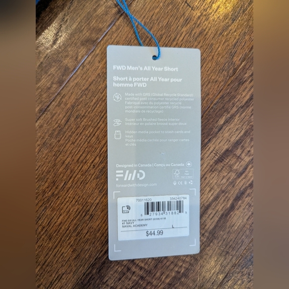 FWD Navy All Year Athletic Shorts Relaxed Fit Size Large - Picture 3 of 12